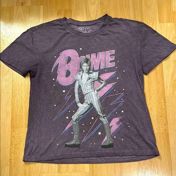 David Bowie Ziggy Stardust Purple Graphic Tee M - Picture 1 of 2
